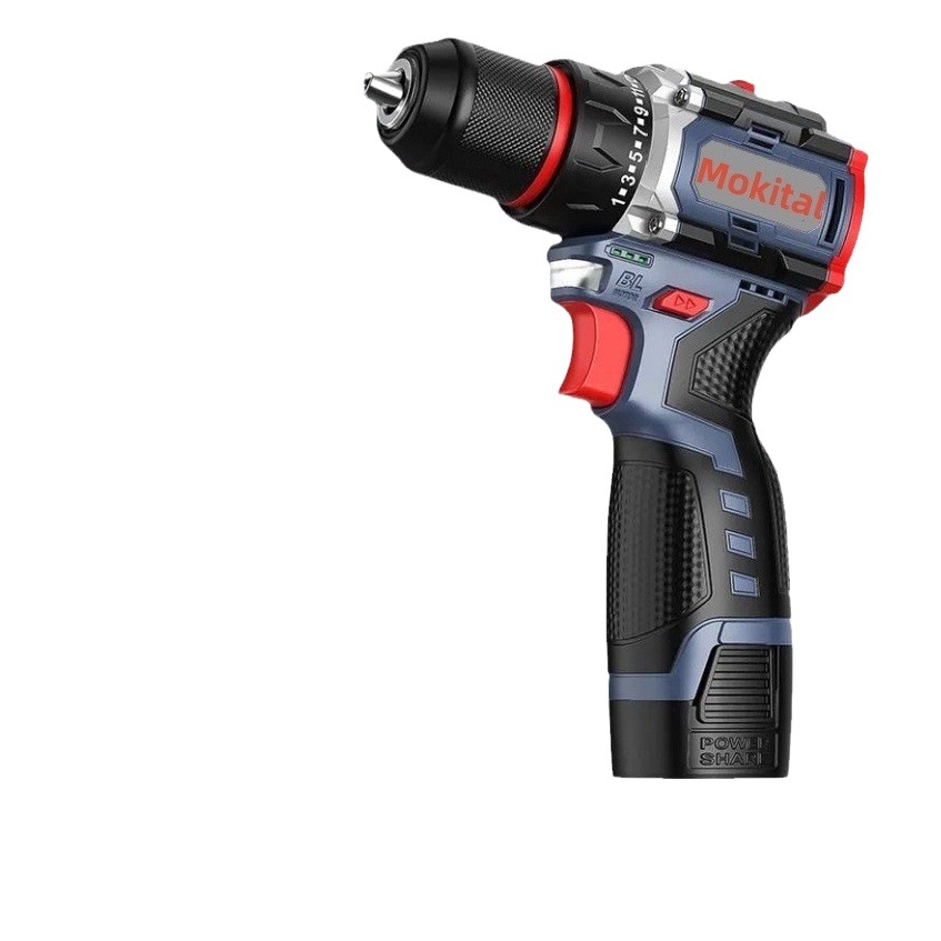 Venta al por mayor sin escobillas taladro recargable pequeña pistola de acero batería de litio gran par impacto taladro de mano destornillador eléctrico