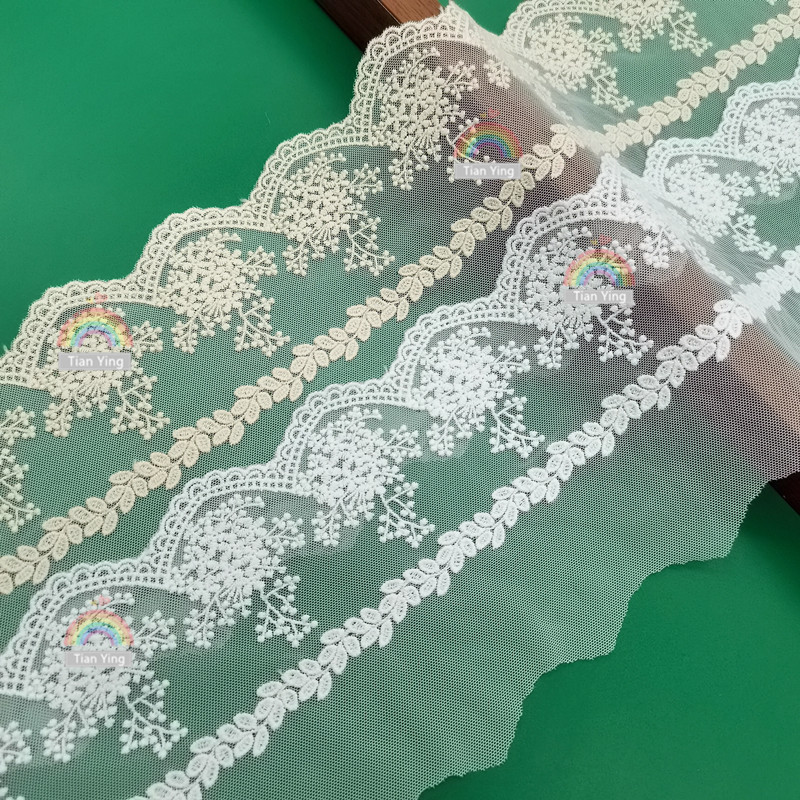 면 자수 눈송이 도트 메쉬 레이스 도매 의류 DIY 커튼 패브릭 장식 액세서리 너비 13cm