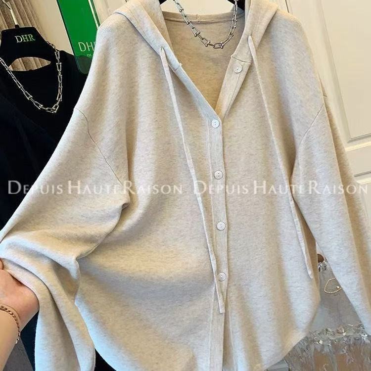 Plus-Size Women's Extra-Large Size 100kg Lazy Style Single-Breasted Hooded Cardigan Sweatshirt Women's Jacket New Autumn Style Plus-Size Women's Extra-Large Size 100kg Lazy Style Single-Breasted Hooded Cardigan Sweatshirt Women's Jacket New Autumn Style