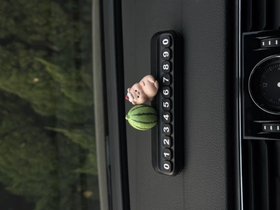 Nömrəli dayanma kartı | Plate - lazy-piggy-watermelon-big-black-number-plate-free-traceless-glue