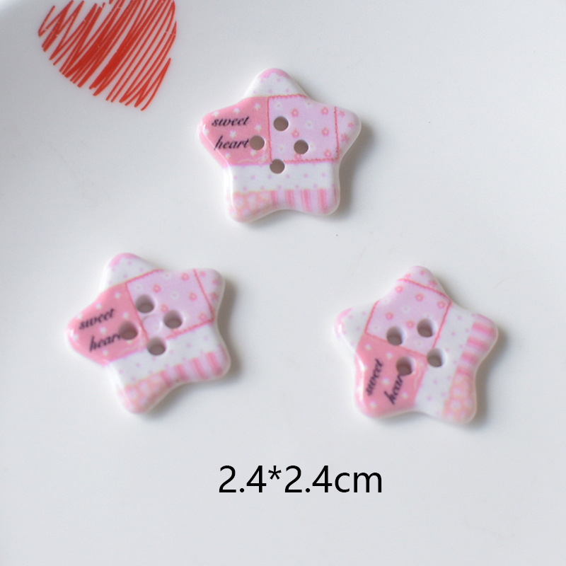 新款可爱五角星纽扣发饰手机壳挂件diy饰品配件材料批发pj1807|undefined