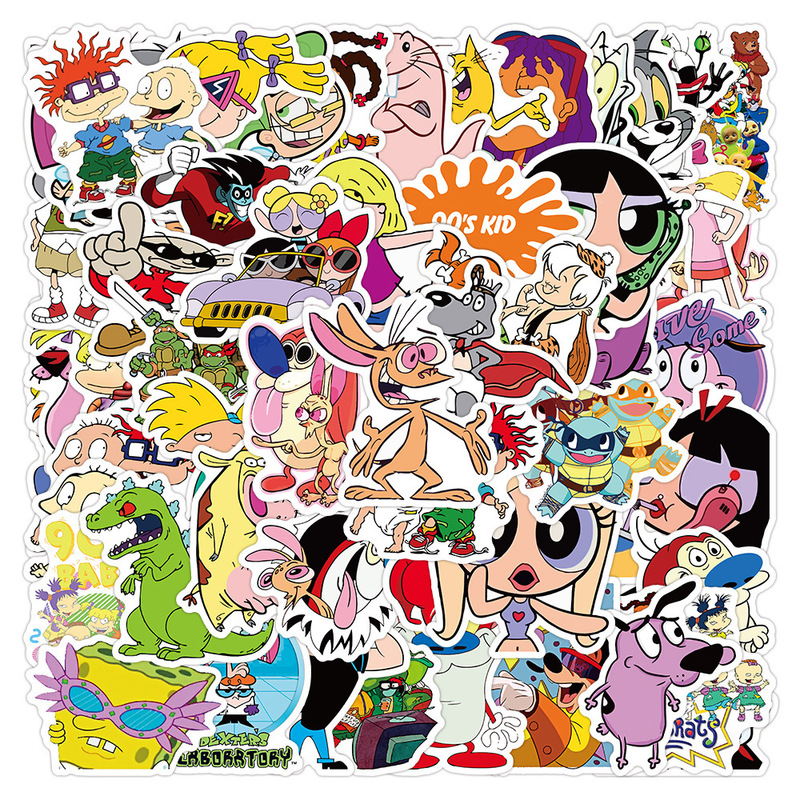 50 Pieces of 90S Animated Cartoon Graffiti Stickers for Cross-Border Decoration, Waterproof Stickers for Notebooks and Phone Cases, Wholesale 50 Pieces of 90S Animated Cartoon Graffiti Stickers for Cross-Border Decoration, Waterproof Stickers for Notebooks and Phone Cases, Wholesale