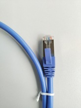 蓝色超六类双屏蔽低烟无卤网线 CAT6A SSTP LSZH万兆网络跳线现货
