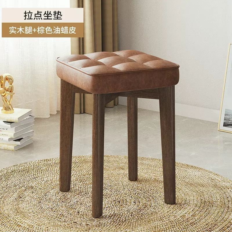 实木凳子新款家用餐桌凳可叠放软包小户型卧室化妆凳加厚商用餐椅|undefined