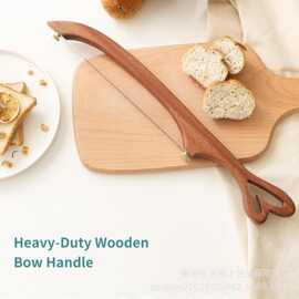 木制面包锯吐司面包切割器带手柄烘焙糕点切片器实木法棍切段刀