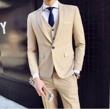 Traje de novio traje de los hombres de tres piezas vestido de novia casual ropa formal traje guapo estilo coreano slim fit estilo británico