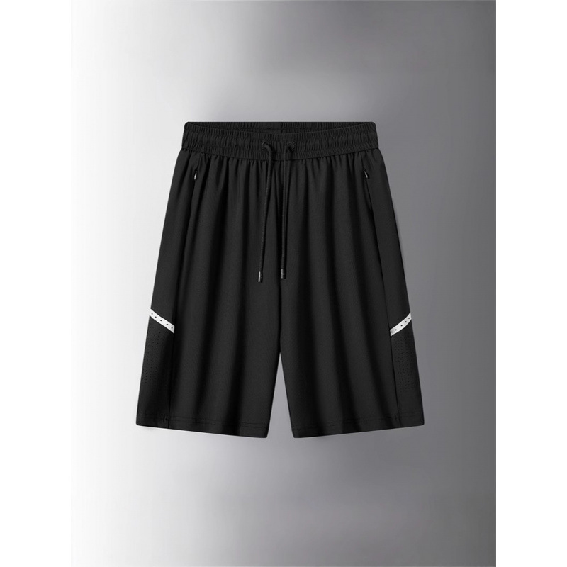 Venta al por mayor 2025 verano nuevo estilo pantalones cortos de seda de hielo para hombres sueltos y transpirables de gran tamaño impermeable al aire libre de secado rápido transfronterizo