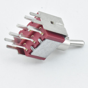 Button switch MTS-202 red six-leg three-gear rocker switch with protective bracket