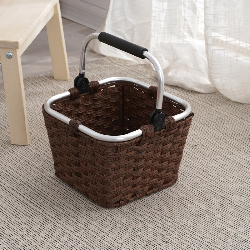 Handgeflochtener Rattankorb Mit Deckel Und Stoffinnenauskleidung_voghion.com