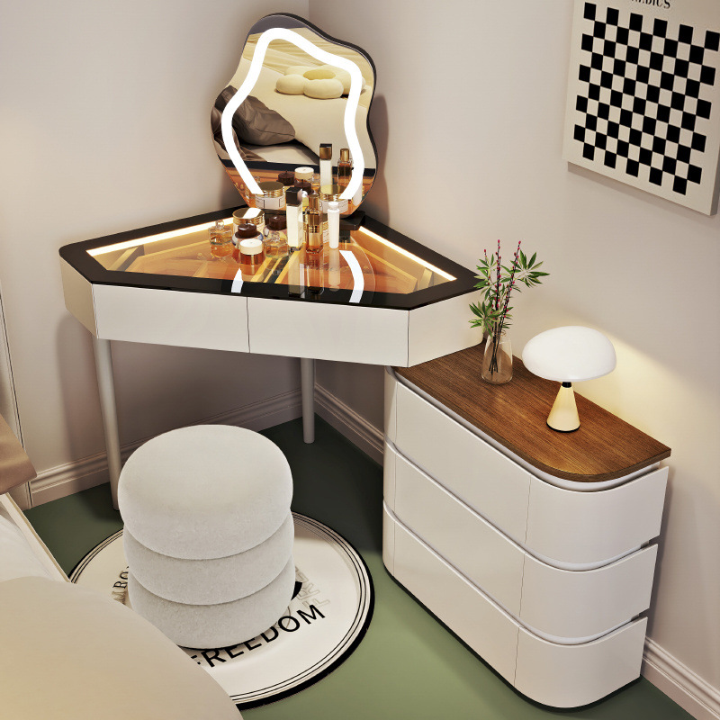 화이트 60cm 화장대 + 수납장 + 화장 거울 + 둔둔 스툴 ♜⚑