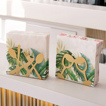 北欧铁艺工艺品简约餐巾纸收纳架创意立式桌面纸巾架餐厅装饰摆件