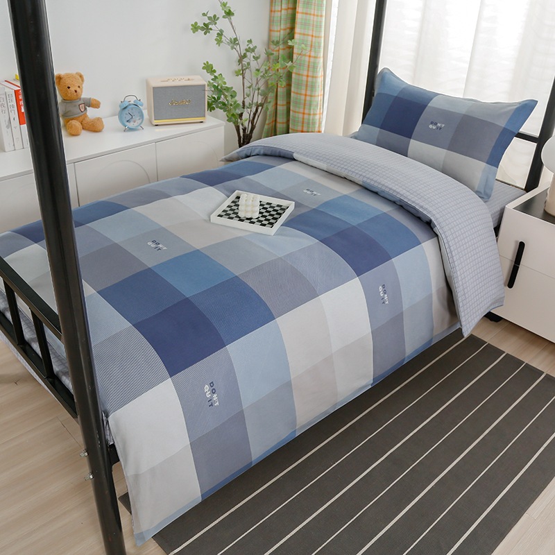Juego de algodón de tres piezas para dormitorio de estudiantes, juego de seis piezas de algodón puro, funda de edredón, litera, kit de dormitorio, compra al por mayor