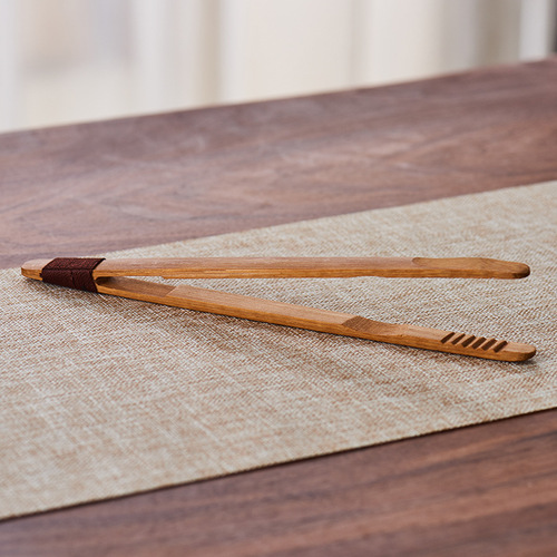 Carbonized tea set three-piece handmade natural bamboo paint-free tea spoon tea clip tea lotus tea dial tea set accessories