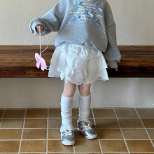 2025秋季新款 女童蕾丝边蛋糕裙韩版儿童洋气半身裙宝宝蓬蓬短裙
