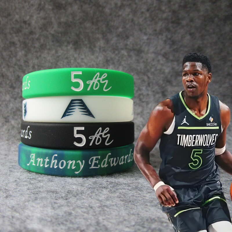 Basketball star Forest Wolves No. 5 Edward signature sports bracelet silicone wrist strap luminous bracelet Tangjia