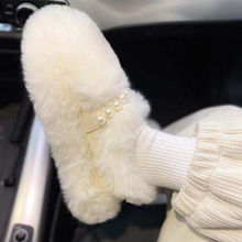 包郵白色毛毛鞋女冬季加絨加厚2021年新款珍珠舒適羊羔毛保暖棉鞋