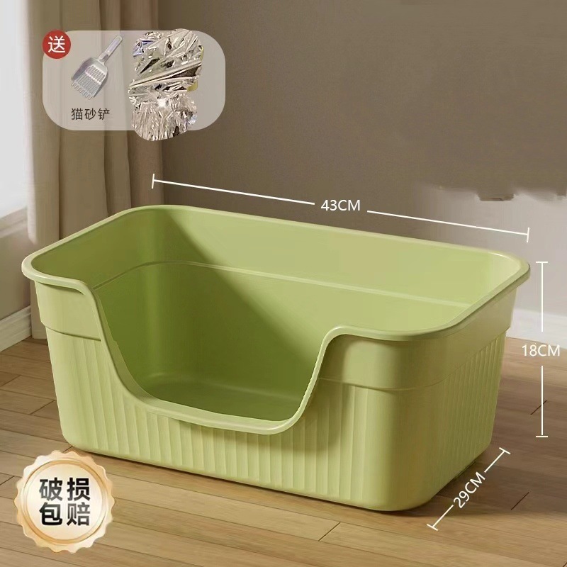 Contenedor abierto semicerrado de arena para gatos Maine para gatos.