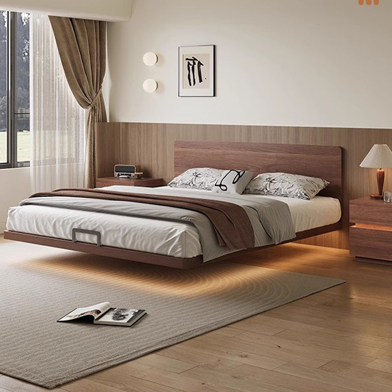 Extremely Thin Bedside Pure Solid Wood Nordic Ash Wood Bed New Beech Skeleton Modern Simple Small Apartment Suspension Bed Extremely Thin Bedside Pure Solid Wood Nordic Ash Wood Bed New Beech Skeleton Modern Simple Small Apartment Suspension Bed