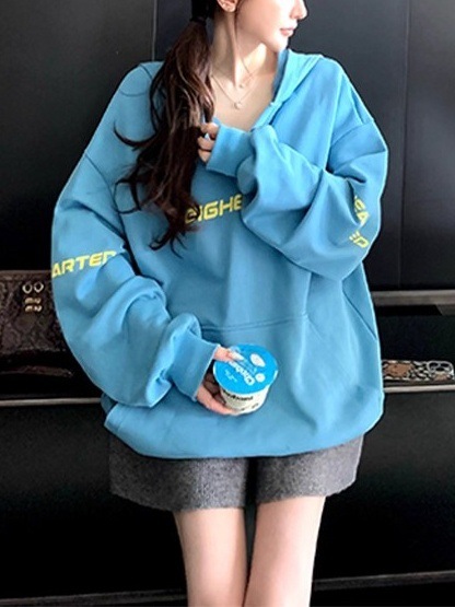 巴家私服 章若楠同款360Gdu家定染撞色套头卫衣外套女|undefined
