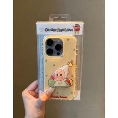 黄底英文满屏星星的星星人适用iPhone16promax苹果15手机壳14女13