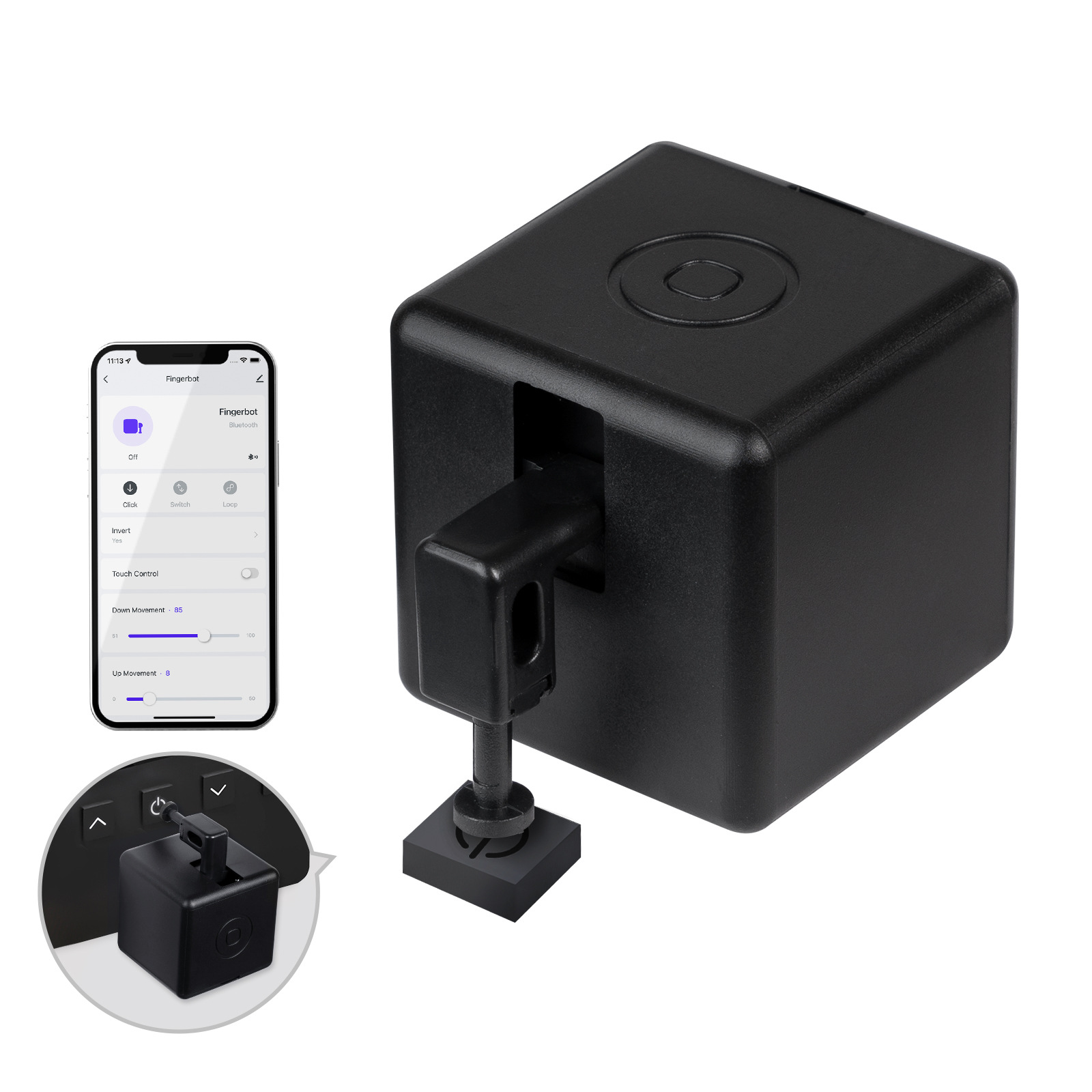 Black 3 Generation Bluetooth Finger Touch Robot