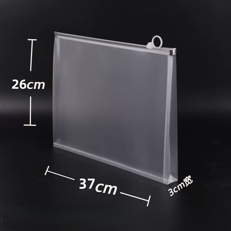 A4 papelería bolsa de almacenamiento plástico PP transparente bolsa de archivos impermeable papel de examen de estudiante de clasificación de anillo bolsa de cremallera image 14