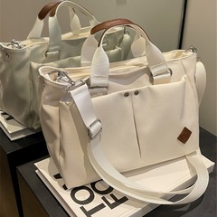 帆布包包女大容量2024新款夏天斜挎包質感百搭手提上課通勤托特包