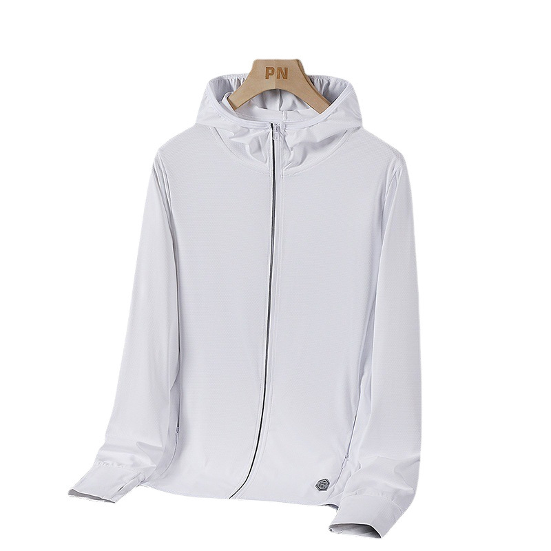 Chaqueta Cortavientos de Protección Solar Unisex UV50+ de Poliéster Con Capucha para Deportes al Aire Libre