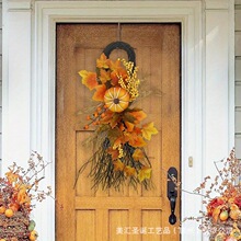 美汇2025新款跨境秋季倒挂仿真南瓜庭院农舍装饰墙挂丰收南瓜