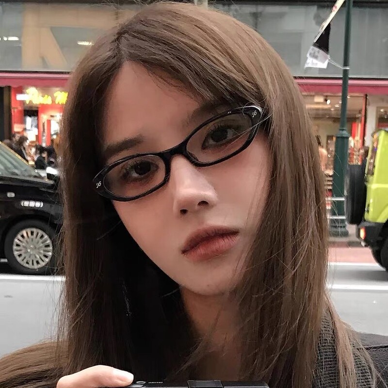 日系黑色氛围感眼镜女复古Y2K超轻镜框素颜显脸小可配度数近视镜|undefined