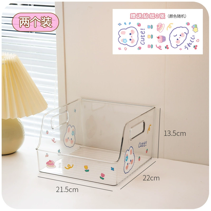 Acrylic transparent book storage box Small students put book shelf desktop desktop desk reconstruction supplies full set
