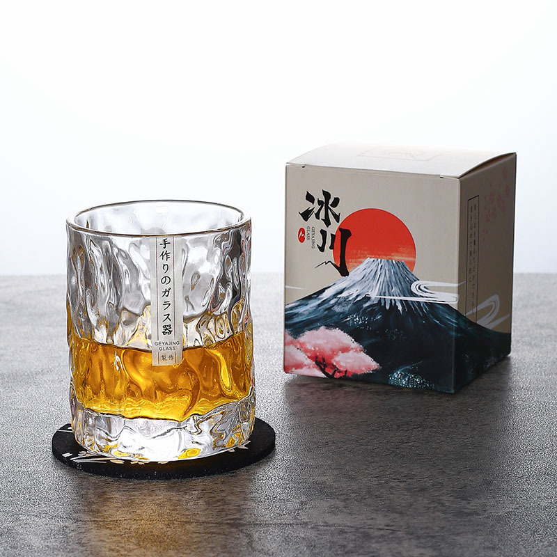 Colección hecha a mano estilo japonés martillado vino extranjero vidrio whisky vino vidrio hogar glaciar cerveza vidrio congelado taza de vidrio