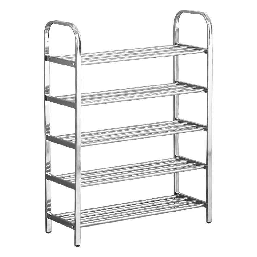 Стеллаж для обуви Многослойная компактная Бытовая стеллаж для хранения из нержавеющей стали Простой обувной шкаф общежитие напольная стеллаж для обуви оптовая продажа