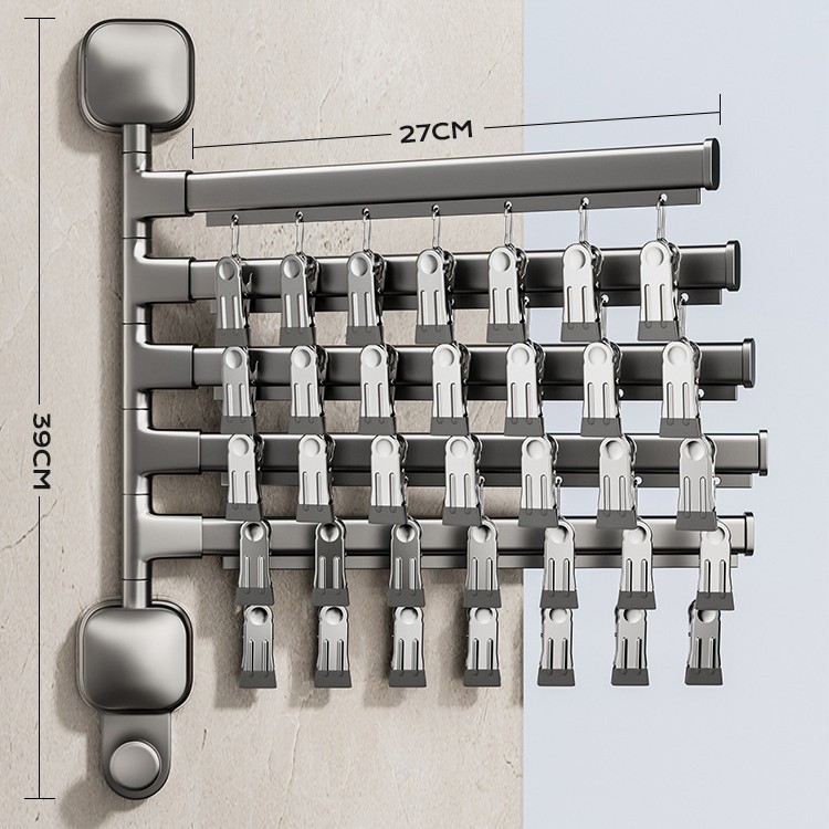 Toallero Giratorio Multibarra con Ventosa de Aleación de Aluminio para Baño image 13