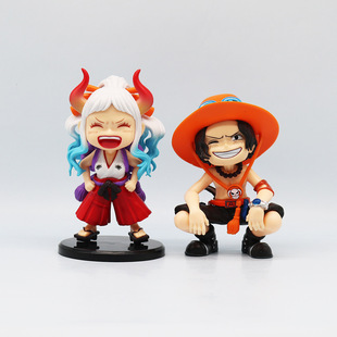 Q version of the tide play GK hand-held one piece king of sitting posture series laugh Asida doll model car ornaments