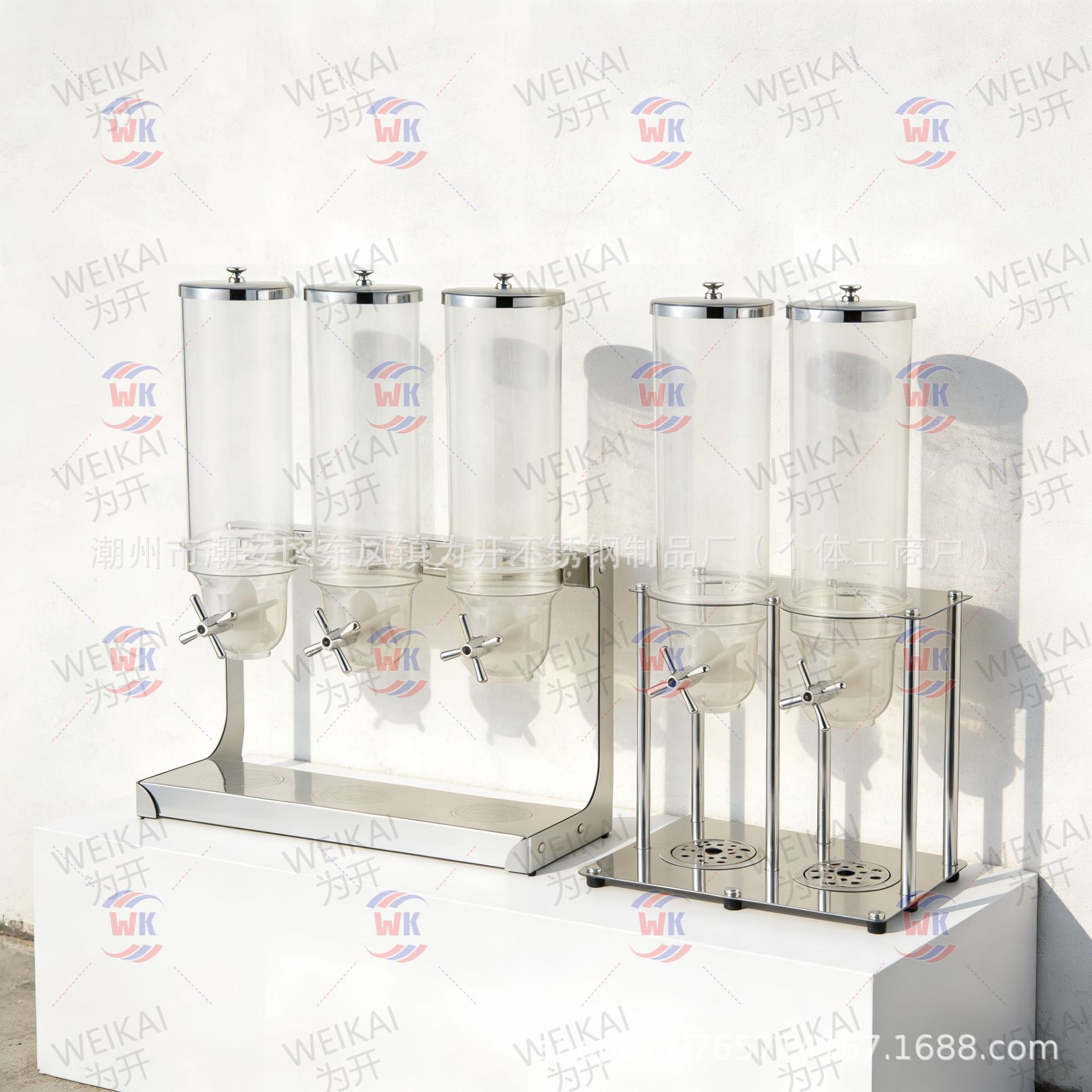 Buffet transfronterizo máquina de cereales de acero inoxidable cubo distribuidor de cereales de avena Hotel separación de almacenamiento de cereales diversos
