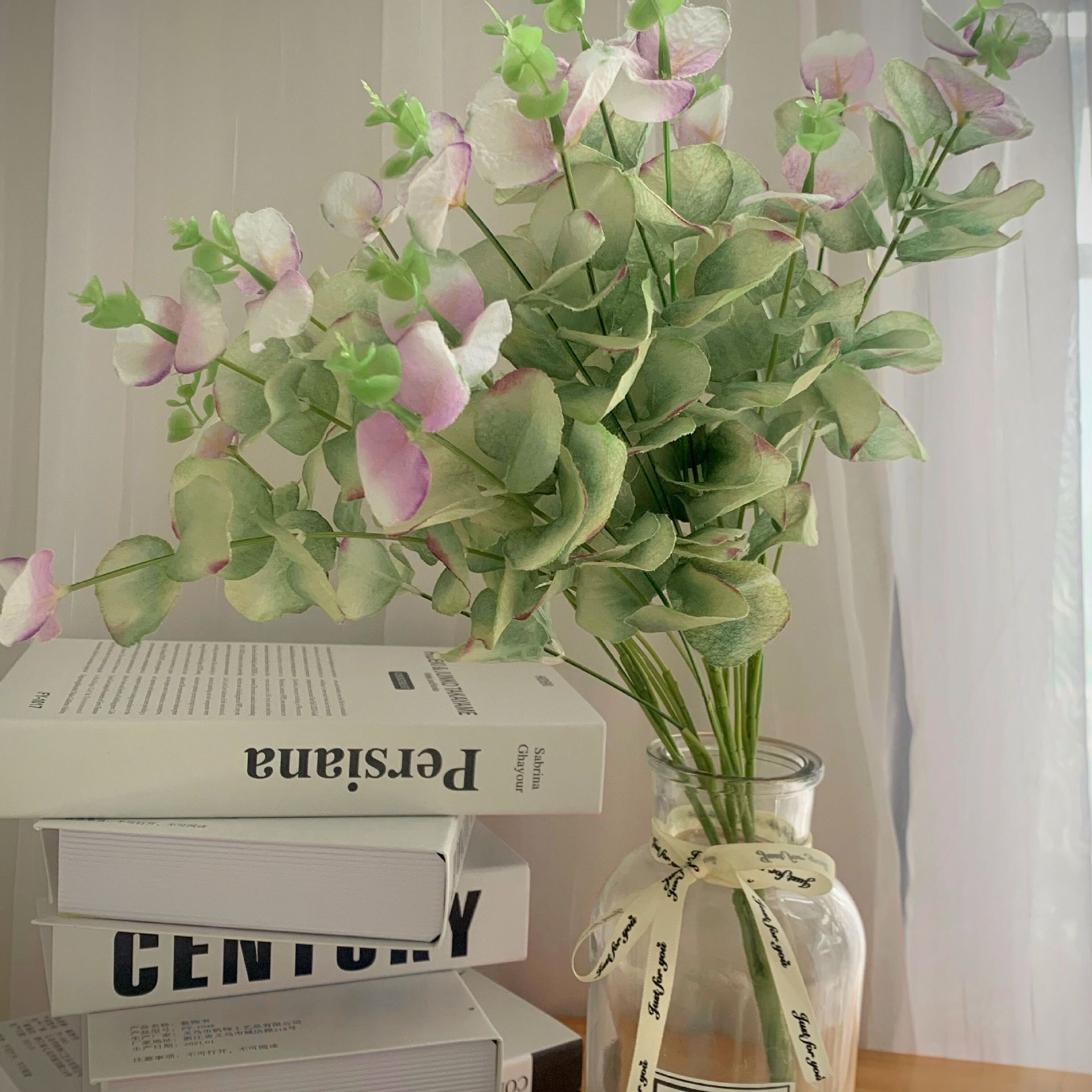 Fábrica directa flor artificial Flor de seda boda decoración del hogar a juego diseño dinero Ye eucalipto flor falsa