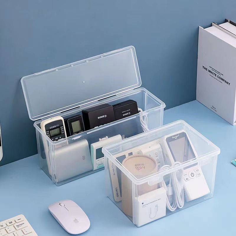 多機能収納ボックス家庭用デスクトップ収納神器透明プラスチック収納袋防塵カバー付き収納ボックス|undefined