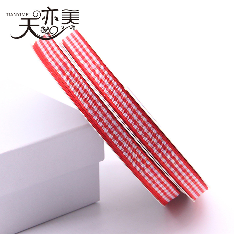 Tianyi Mei 1cm cinta a cuadros al por mayor cinta escocesa 50 yardas/rollo embalaje de regalo cinta de color completo