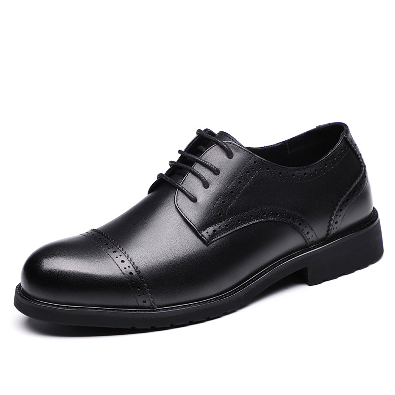 Nuevos zapatos de cuero de los hombres de negocios zapatos de cuero de fondo suave informal estilo británico brogue tallado zapatos de los hombres de tres articulaciones image 7