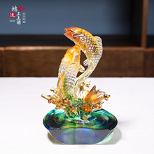 琉璃鱼工艺品富贵有余摆件家用客厅创意装饰品乔迁礼物商务礼品