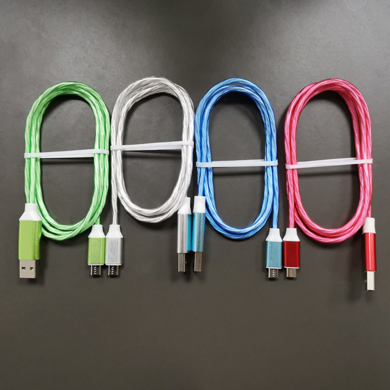 Cable DE DATOS colorido del streamer del metal de USB2.4A PARA EL tipo-c de Apple Android