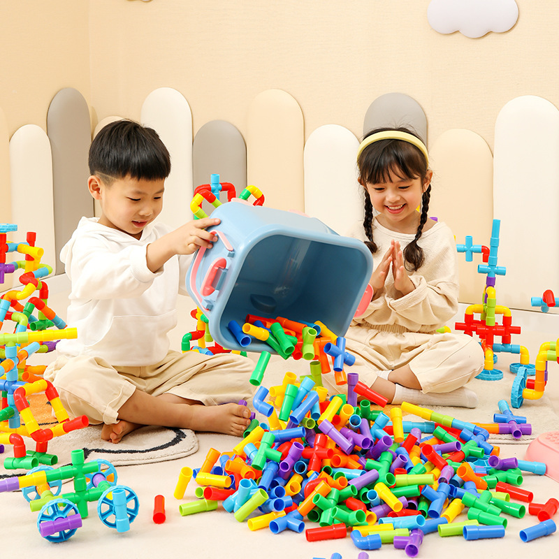 Children's pipe building blocks assembled toys educational multi-functional plug kindergarten boys and girls baby toys wholesale
