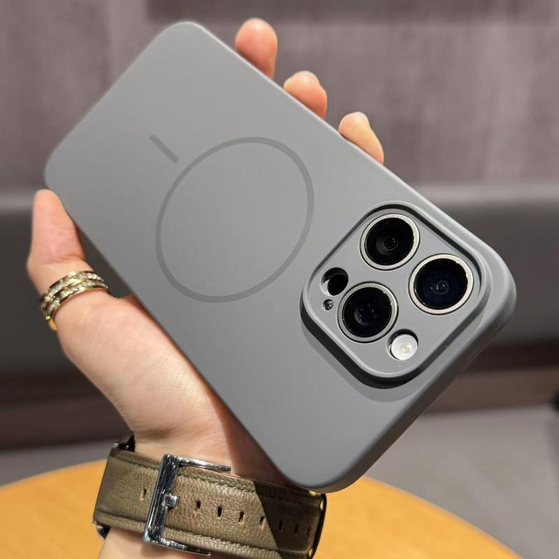 液体シリコン製マグネット式iPhone17promax用スマホケース、Apple 16Pro用フルカバー耐衝撃保護ケース|undefined