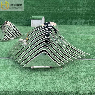 不锈钢假山雕塑制作园林景观金属切片创意抽象房地产广场水景摆件
