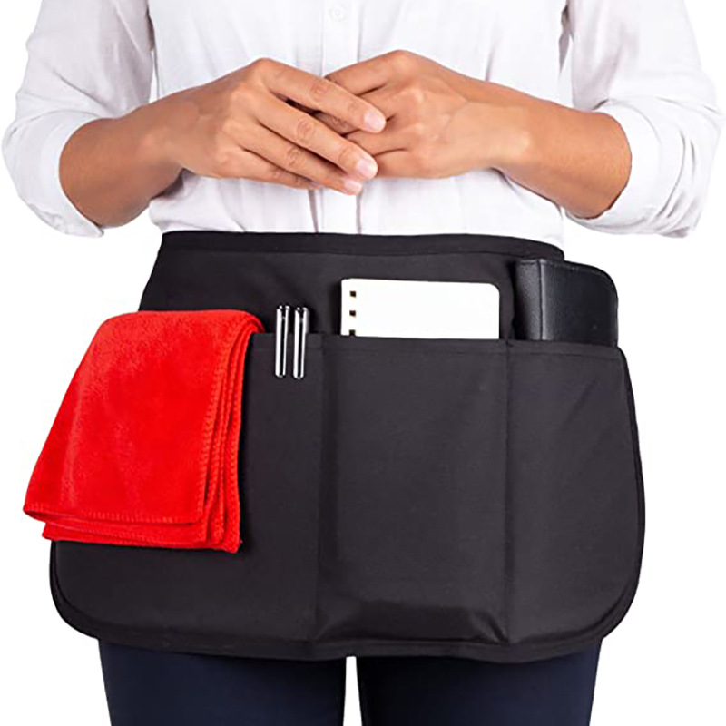 Delantal de tela Oxford transfronteriza impermeable Bistro camarero restaurante camarera ropa de trabajo medio delantal al por mayor