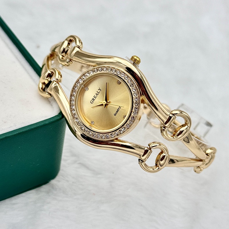 Grealy Cross-Border Live Broadcast Women's Bracelet Watch New Model for Students in Middle and High School Versatile Quartz Watch Fashionable Wristwatch