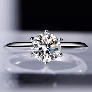 T six-claw moissanite ring 1/2/3/5 carat classic simple jewelry cross-border fashion s925 sterling silver ring