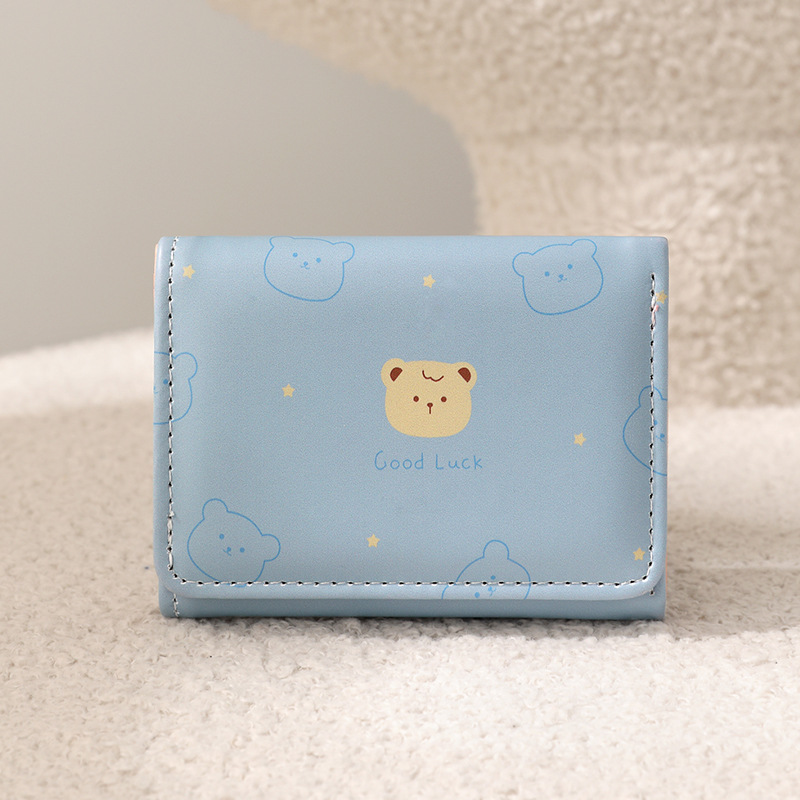 Cartera pequeña coreana para mujeres, billetera corta para chicas, estudiantes de moda, dibujos animados cero al por mayor, billetera para mujeres, delgada