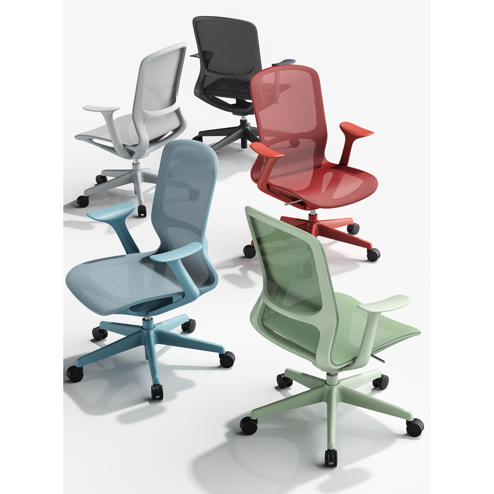 2025 Full Network Plaid Swivel Chair Ergonomic Sedentary Computer Chair Mesh Breathable Staff Office Chair